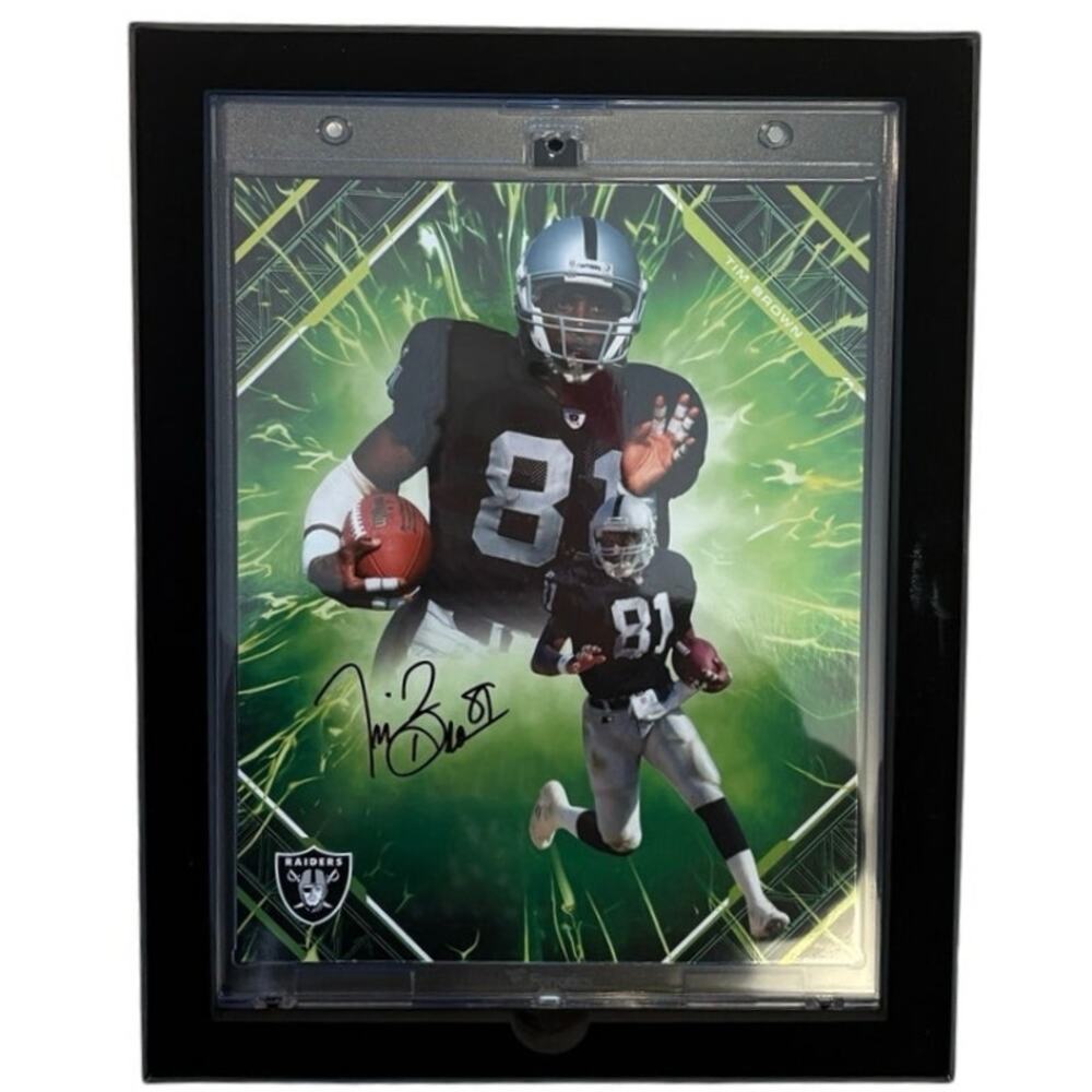 2025 Fanatics Emanate UW Under Wraps Tim Brown Green 8x10 Auto 65/99 SP Raiders